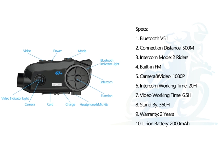 G7+ bluetooth intercom