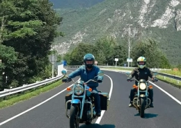 Riders communicate using Bluetooth intercoms