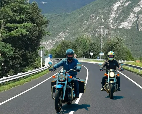 Riders communicate using Bluetooth intercoms